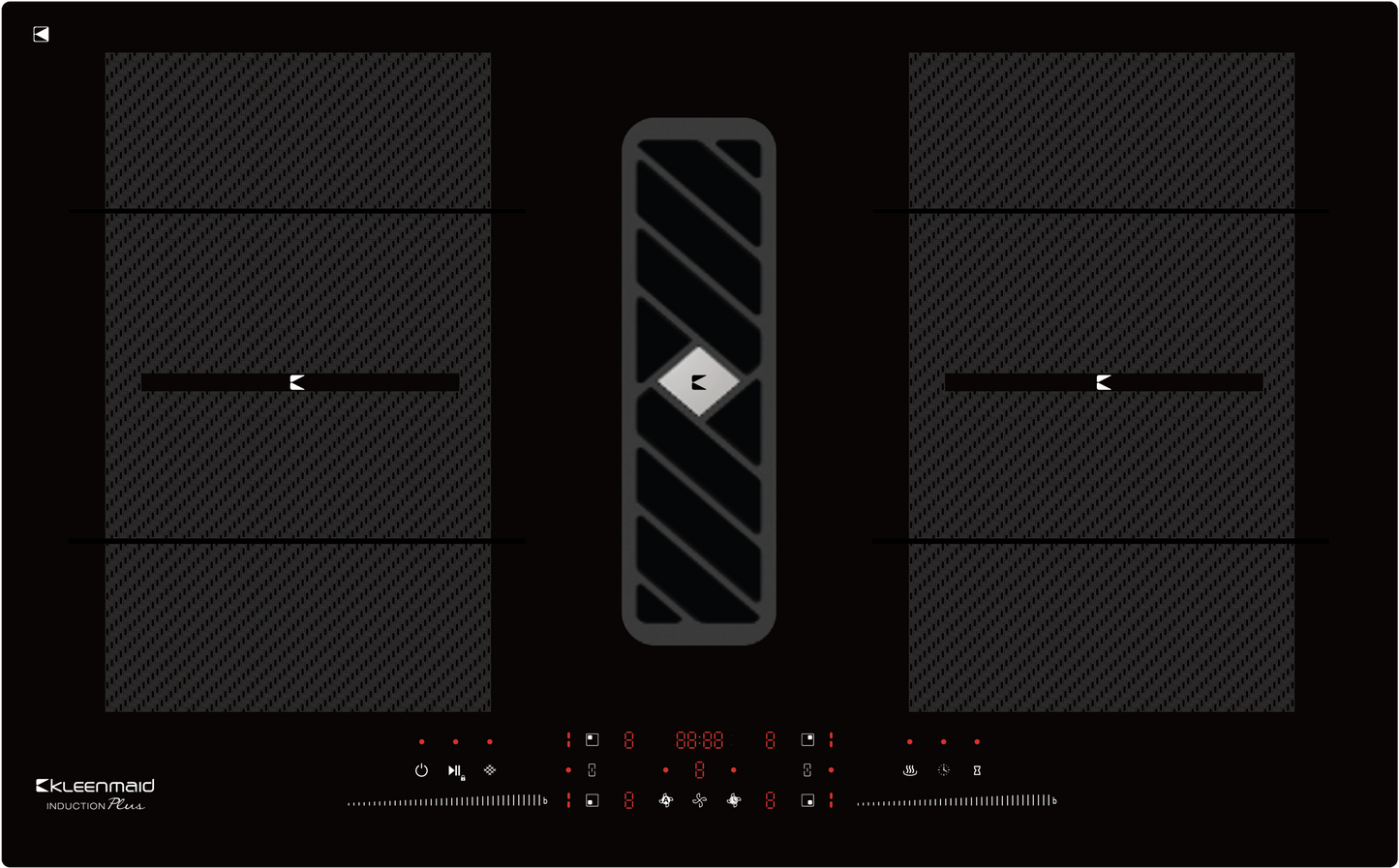 Kleenmaid 90cm wide Induction Cooktop with Integrated Air Extraction System - ICTFX9042