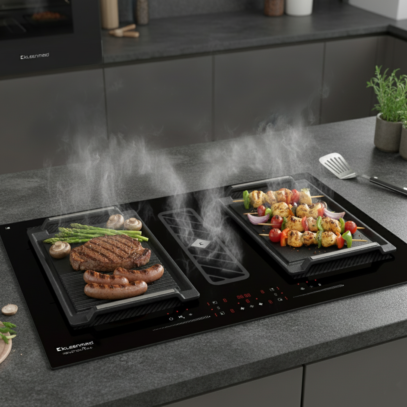 Kleenmaid 90cm wide Induction Cooktop with Integrated Air Extraction System - ICTFX9042