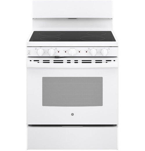 GE Appliances 30” Free-Standing Electric Radiant Smooth Cooktop Range White - JB480DYWW