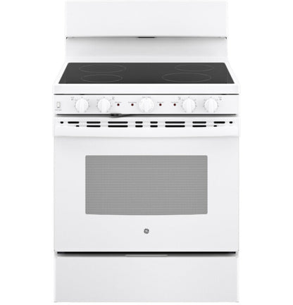 GE Appliances 30” Free-Standing Electric Radiant Smooth Cooktop Range White - JB480DYWW
