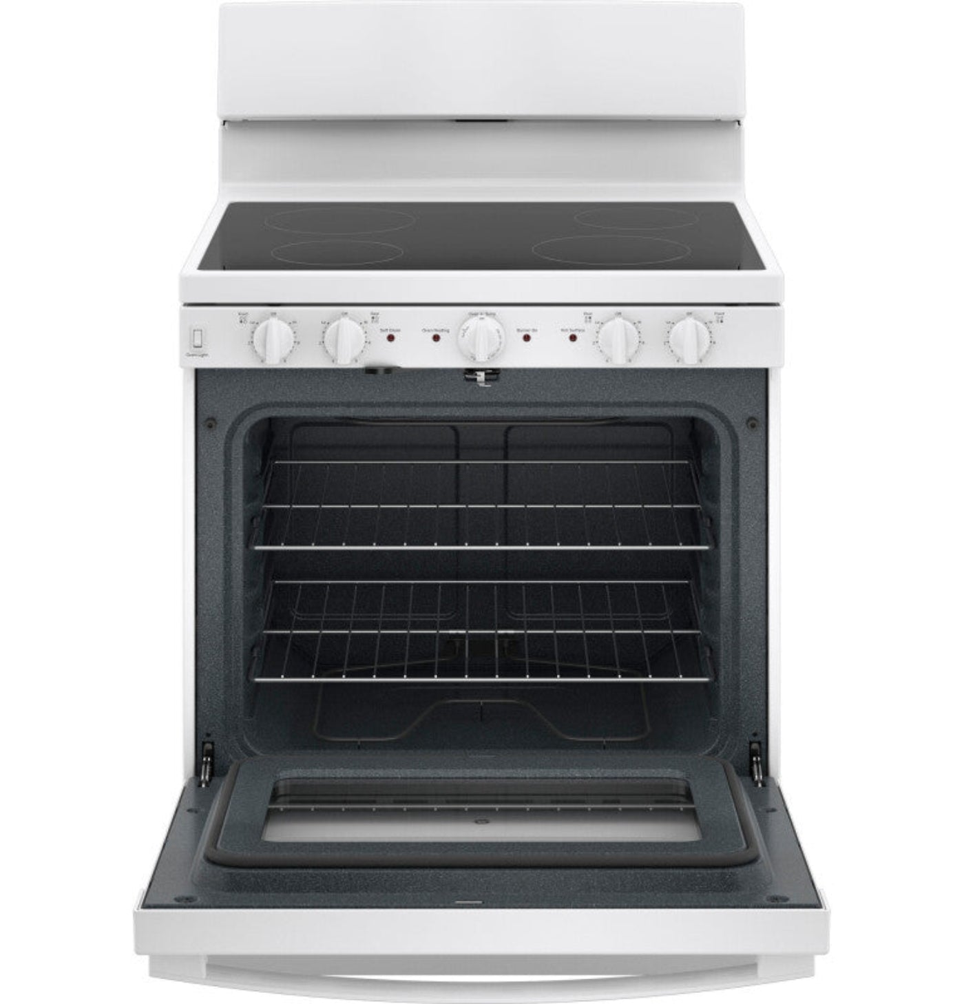 GE Appliances 30” Free-Standing Electric Radiant Smooth Cooktop Range White - JB480DYWW