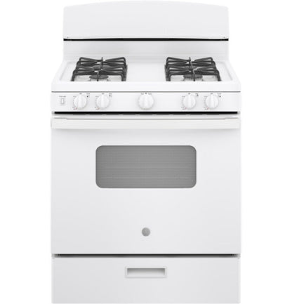 GE Appliances 30" Free-Standing Front Control Gas Range White - JGBS10DEMWW