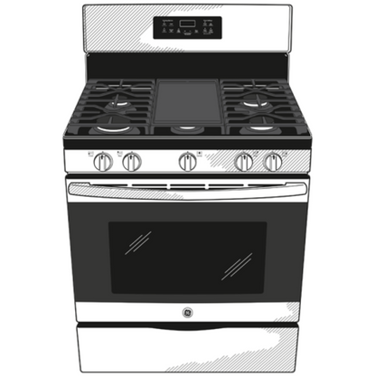 GE Appliances 30" Free-Standing Gas Range Stainless Steel/Black - JGBS66REKSS