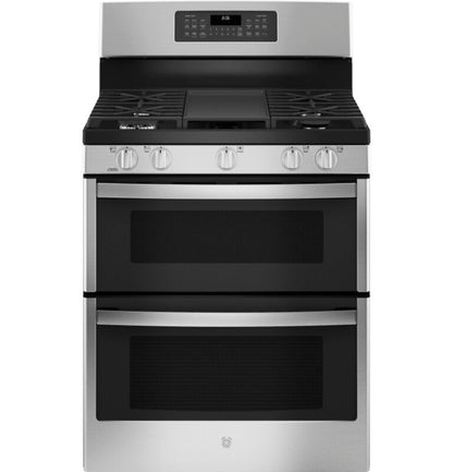 GE Appliances 30" Free-Standing Gas Double Oven Convection Range Stainless Steel - JGBS86SPSS