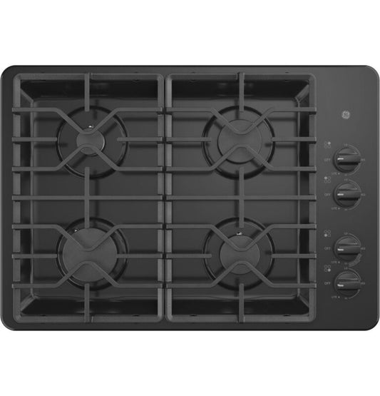 GE Appliances  30" Built-In Gas Cooktop with Dishwasher-Safe Grates Black - JGP3030DLBB
