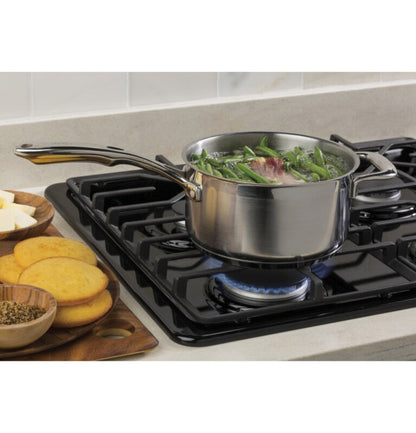 GE Appliances  30" Built-In Gas Cooktop with Dishwasher-Safe Grates Black - JGP3030DLBB