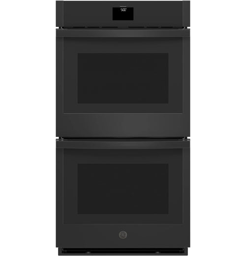 GE Appliances  27" Smart Built-In Convection Double Wall Oven with No Preheat Air Fry Black - JKD5000DVBB