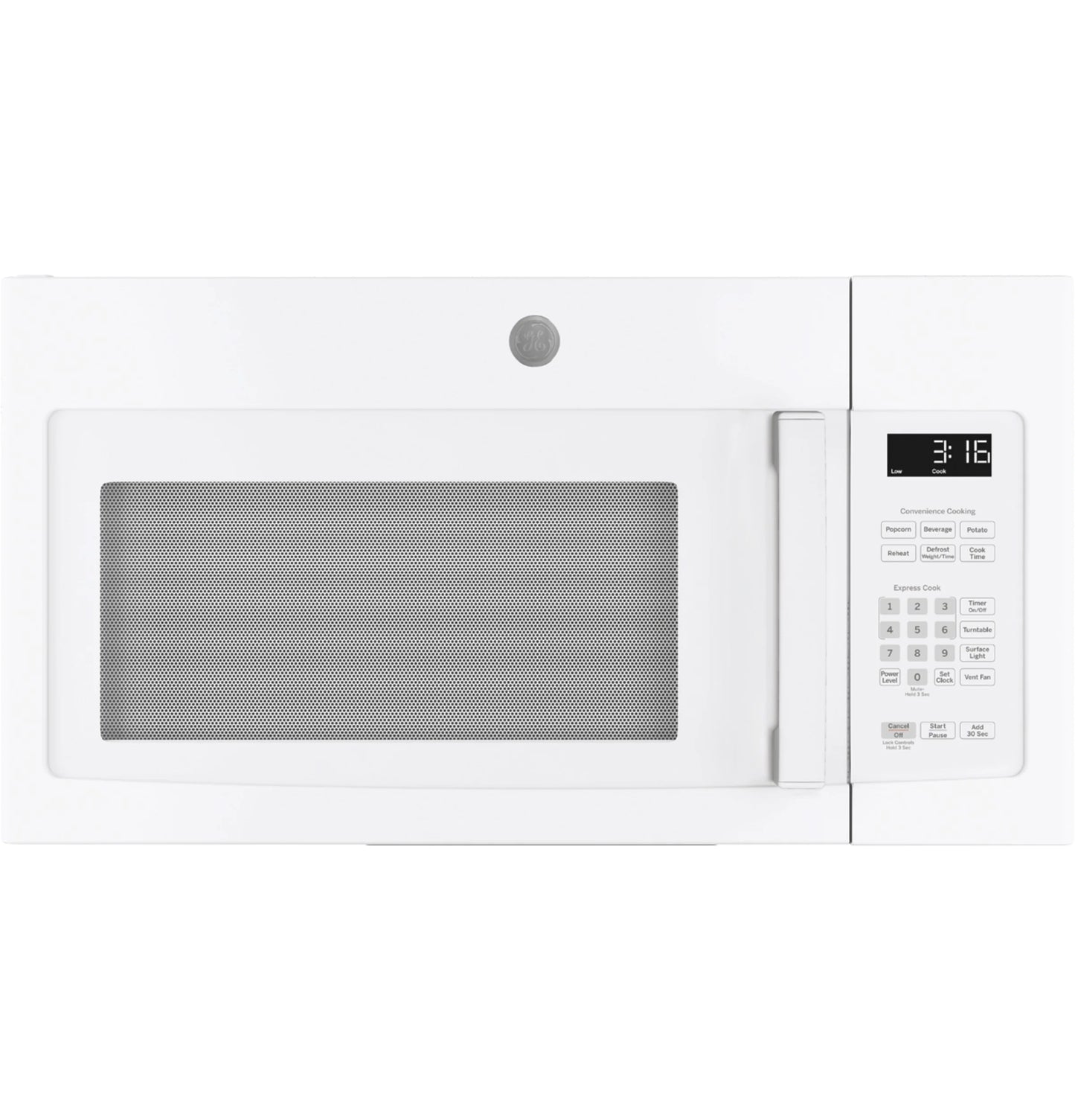 GE Appliances 1.6 Cu. Ft. Over-the-Range Microwave Oven with Recirculating Venting White - JNM3163DJWW