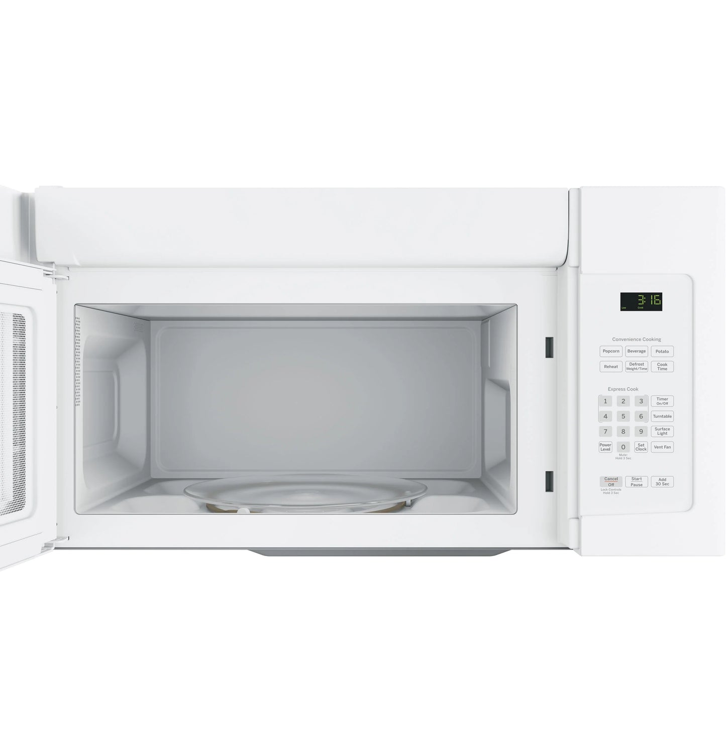 GE Appliances 1.6 Cu. Ft. Over-the-Range Microwave Oven with Recirculating Venting White - JNM3163DJWW