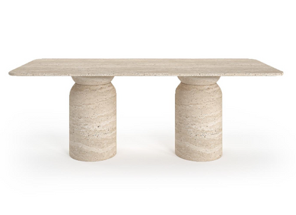 Lovecup  Joyce Travertine Marble Designer Dining Table - JOYCEYEMEKMASASI