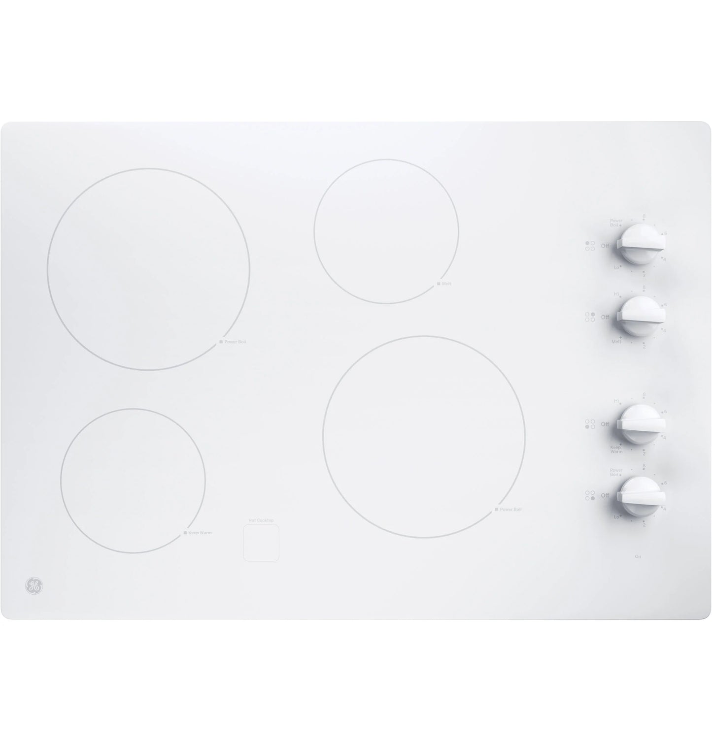 GE Appliances  30" Built-In Knob Control Electric Cooktop White - JP3030TWWW