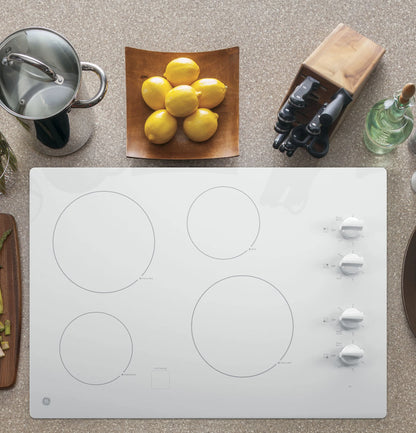 GE Appliances  30" Built-In Knob Control Electric Cooktop White - JP3030TWWW