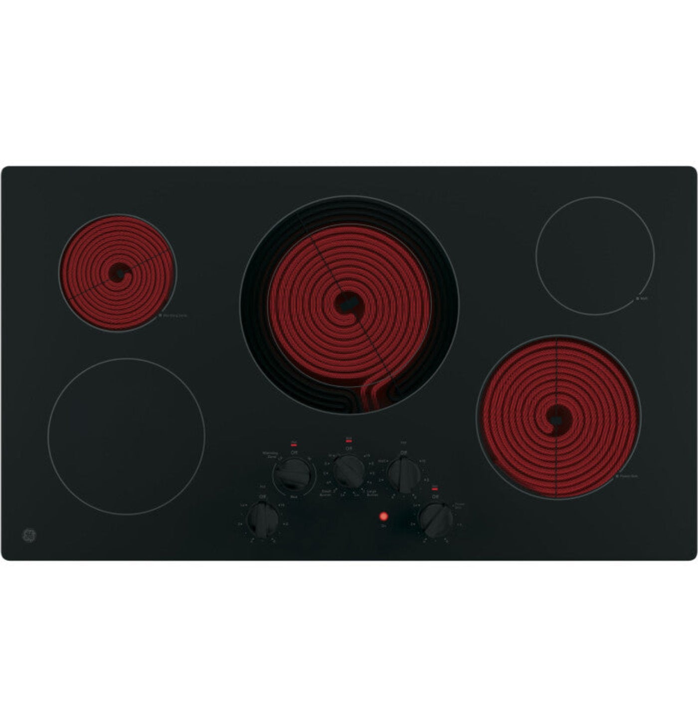 GE Appliances  36" Built-In Knob Control Electric Cooktop Black - JP3036DLBB