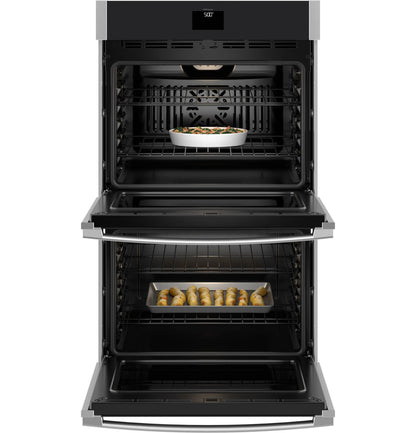 GE Appliances 30" Smart Built-In Self-Clean Convection Double Wall Oven with No Preheat Air Fry Stainless Steel - JTD5000SVSS