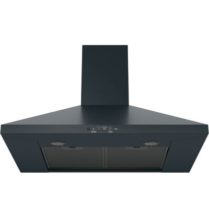 GE Appliances 30" Wall-Mount Pyramid Chimney Hood Fingerprint Resistant Black Slate - JVW5301FJDS
