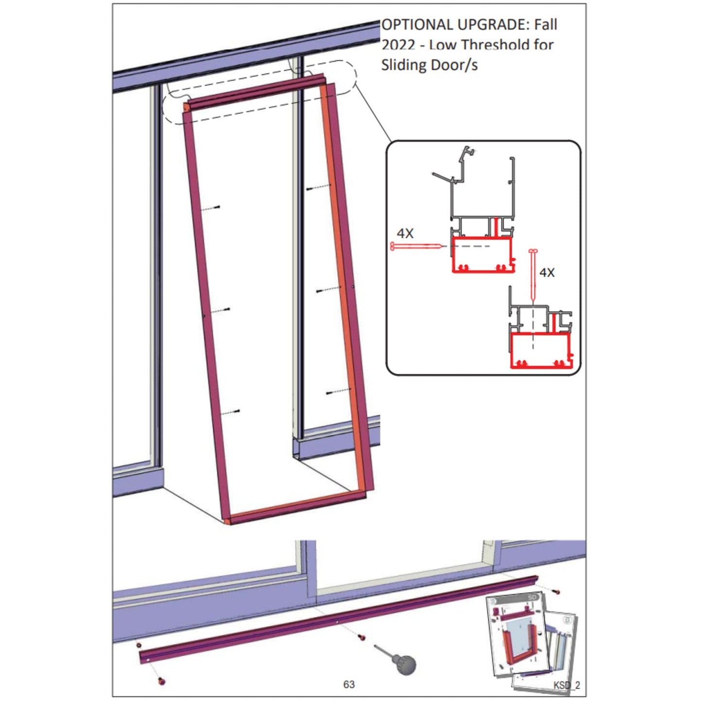 Janssens Lower Threshold Kit for Sliding Door(s) - VI-KSD-70-BLACK