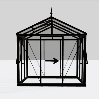Janssens  8x8 ft Helios Junior Victorian Glass Greenhouse Kit With 4mm Tempered Glass Glazing - CUSTOM-HELIOS-LIF306