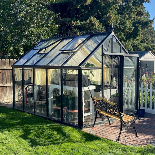 Janssens 8x12.5x8 ft Junior Victorian Glass Greenhouse Kit With 4mm Tempered Glass Glazin - J-VIC-24g