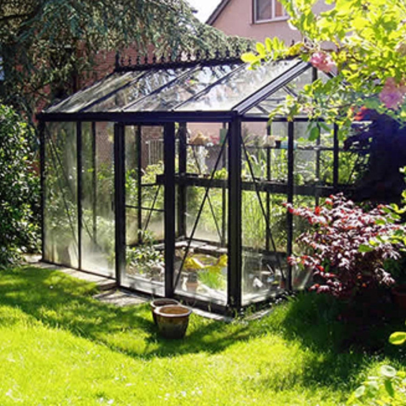 Janssens  ft Royal Victorian VI 23 Greenhouse Kit - VI-23-GLASS-BLACK