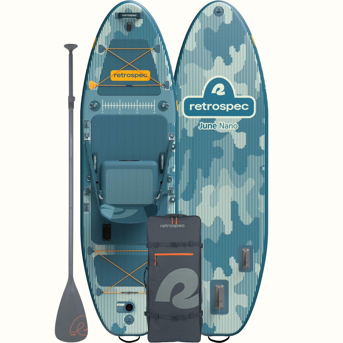 Retrospec June Nano Kids Inflatable Fishing Paddle Board Kayak Hybrid 9'6" - 6311