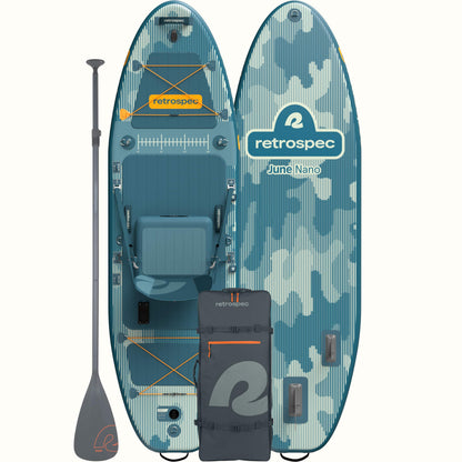 Retrospec June Nano Kids Inflatable Fishing Paddle Board Kayak Hybrid 9'6" - 6311