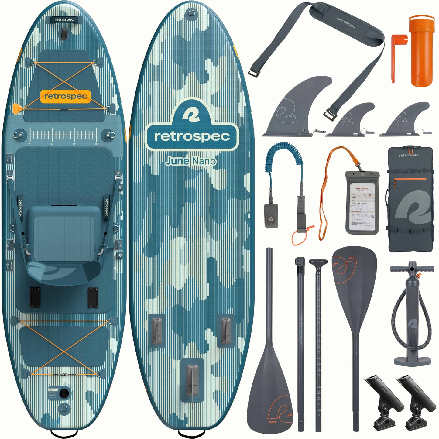 Retrospec June Nano Kids Inflatable Fishing Paddle Board Kayak Hybrid 9'6" - 6311
