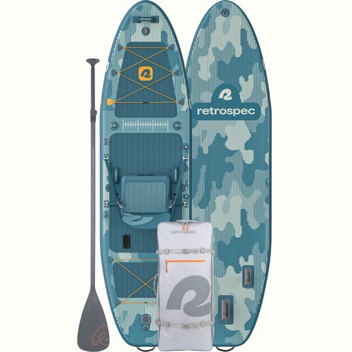 Retrospec June Nano Kids Inflatable Fishing Paddle Board Kayak Hybrid 9'6" - 6311