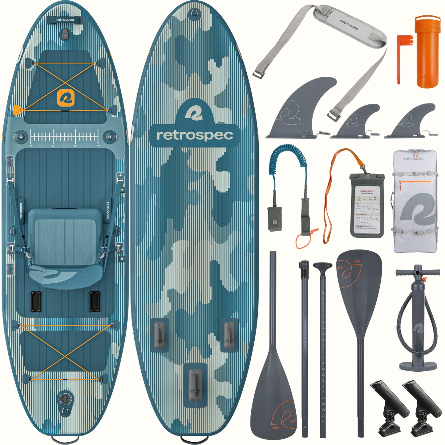 Retrospec June Nano Kids Inflatable Fishing Paddle Board Kayak Hybrid 9'6" - 6311