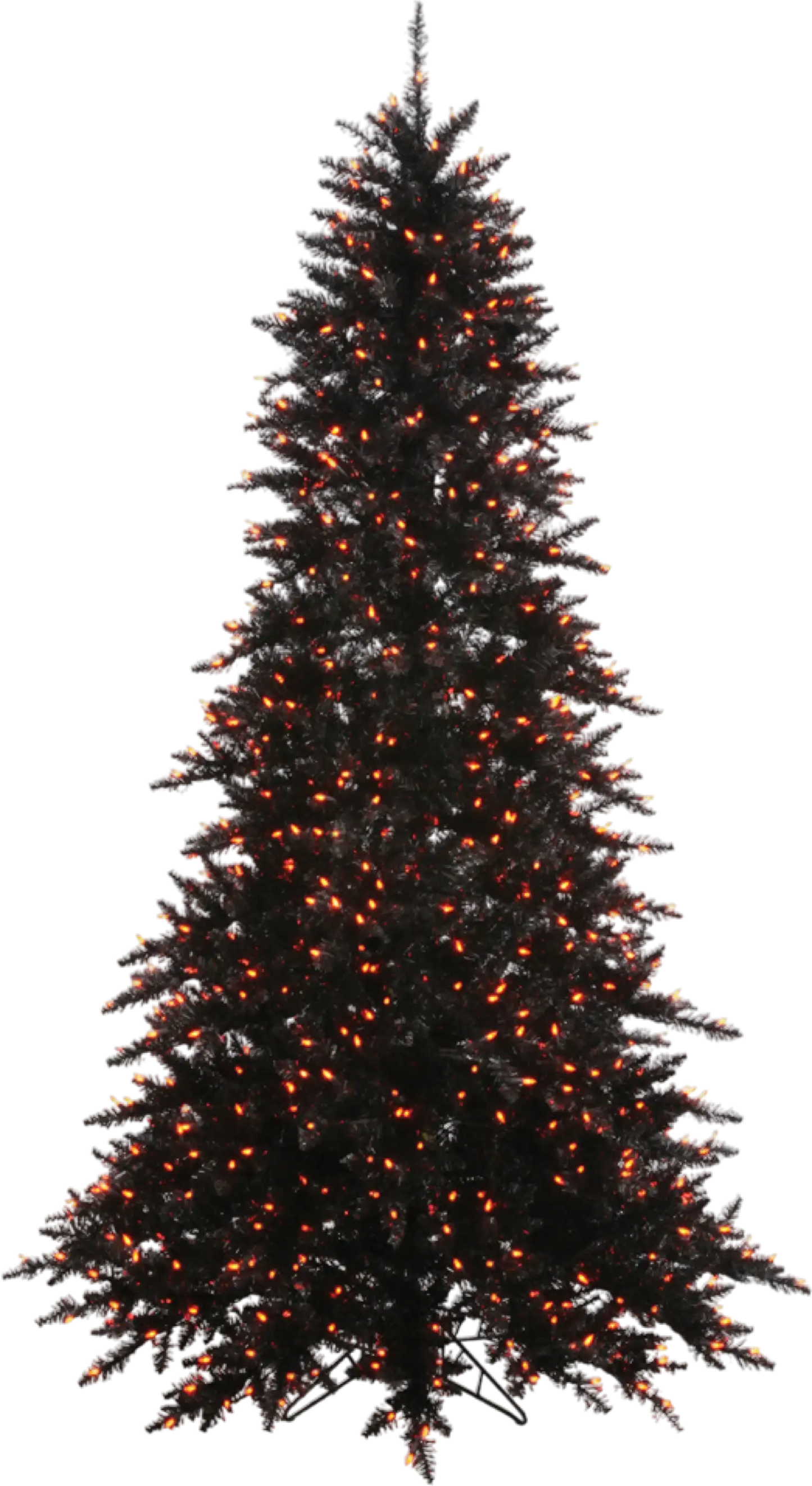 Richell Vickerman Black Fir Artificial Christmas Tree 10' x 68" with Orange LED Lights New - K162086LED