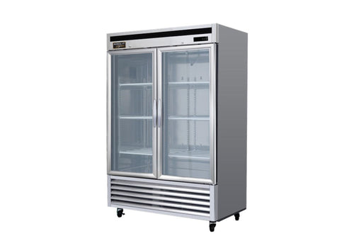 Kool-It " Wide 2 Glass Door Bottom Mount Reach-In Refrigerator - KBSR-2G