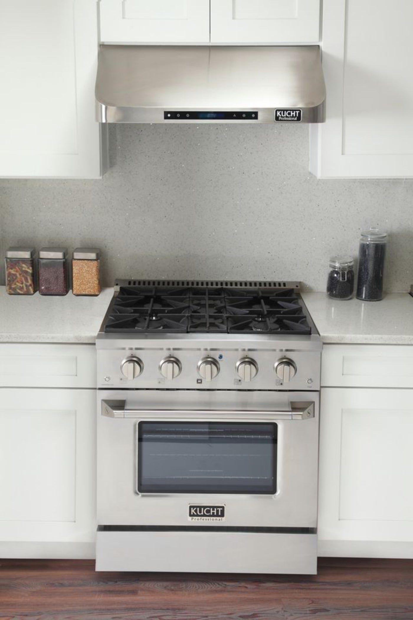 Kucht 30 Inch Pro-Style KDF Series Liquid Propane Stainless Steel Dual Fuel Range with Silver Oven Door - KDF302/LP-S