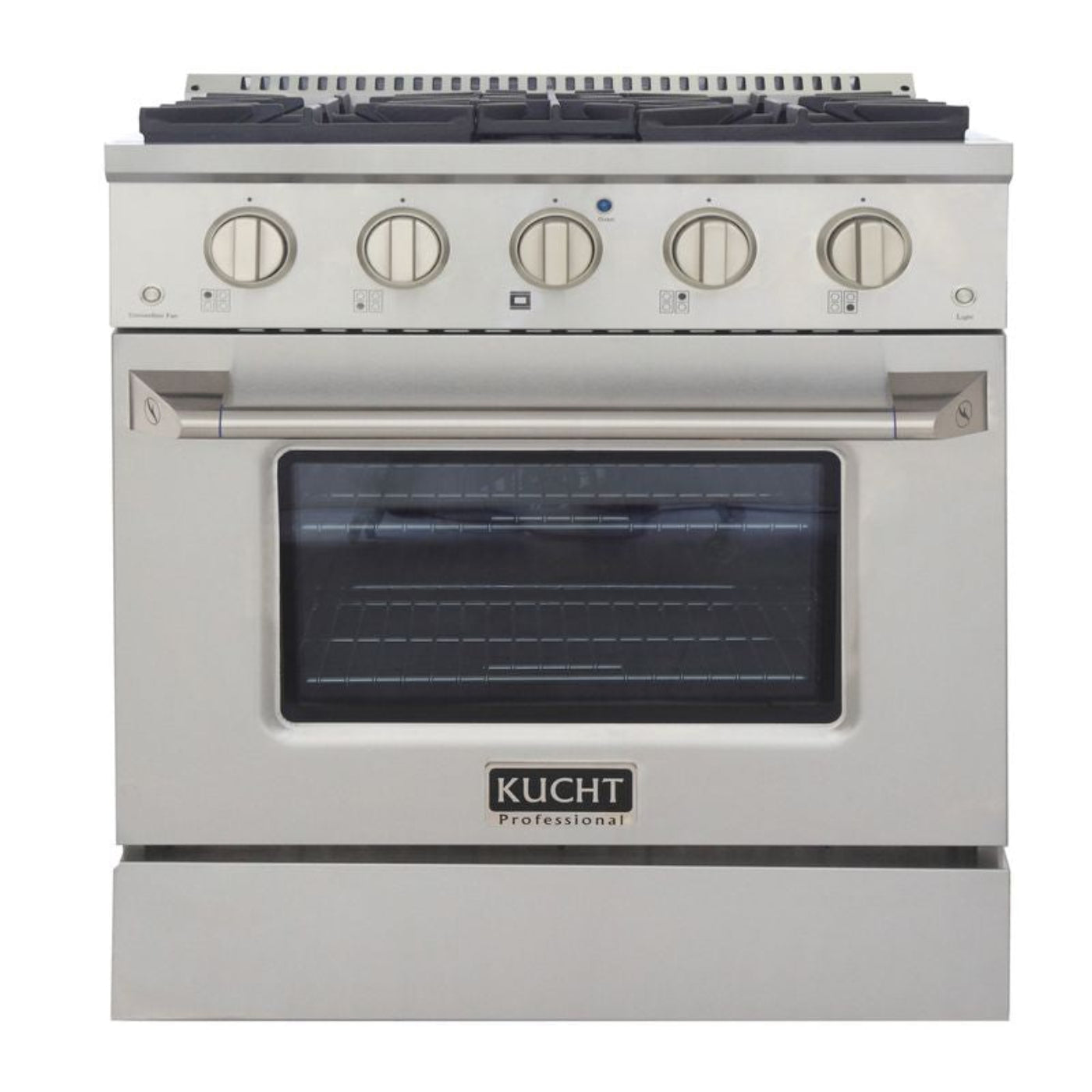 Kucht 30 Inch Pro-Style KDF Series Liquid Propane Stainless Steel Dual Fuel Range with Silver Oven Door - KDF302/LP-S