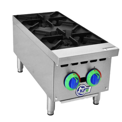 Chef AAA  Commercial 12" Hot Plate Countertop 2 Burner Gas - KF-HP12-M