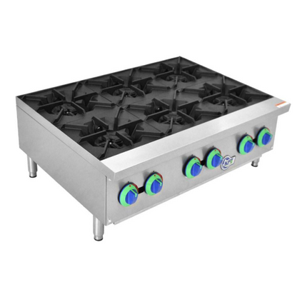 Chef AAA  Commercial 36" Hot Plate Countertop 6 Burner Gas - KF-HP36-M