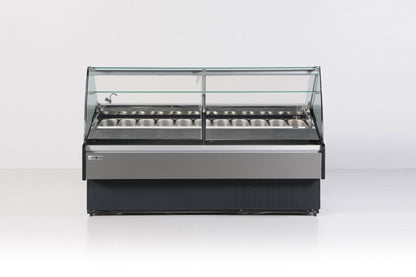 Hydra-Kool  | 78" Wide Self Contained Curved Glass Gelato Display Case - KFM-GL-80-S