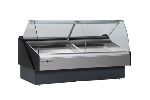 Hydra-Kool  | 40" Wide Self Contained Curved Glass Seafood Display Case - KFM-SC-40-S