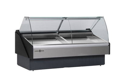 Hydra-Kool  | 78" Wide Remote Curved Glass Seafood Display Case - KFM-SC-80-R
