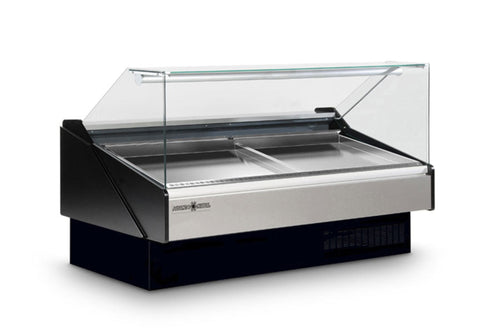 Hydra-Kool | 117" Wide Self Contained Flat Glass Seafood Display Case -  KFM-SF-120-S