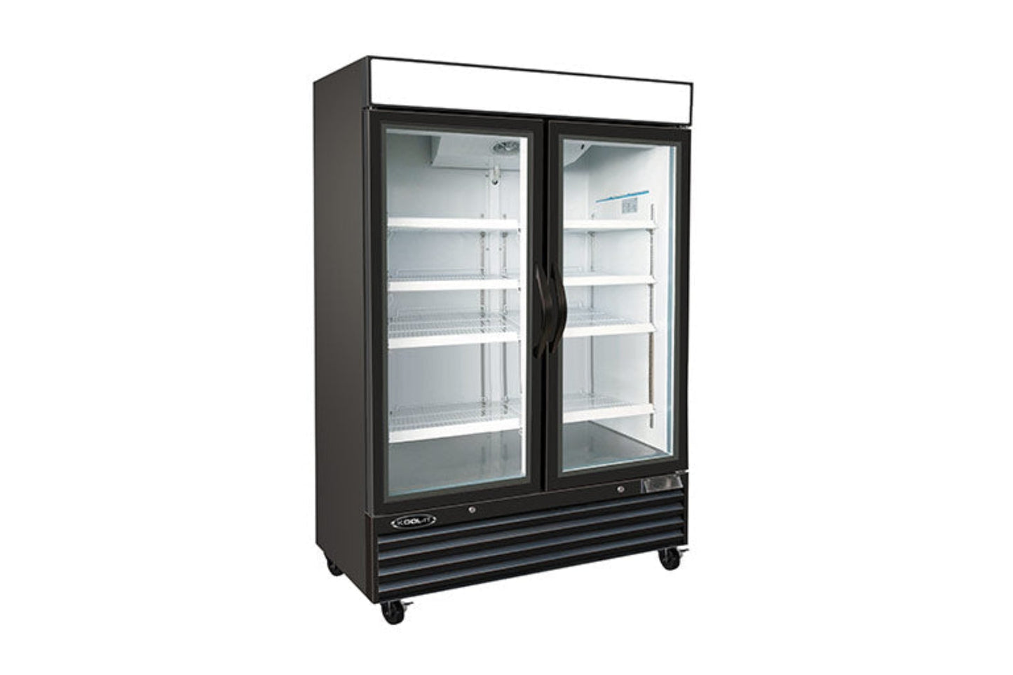 Kool-It KGF-48 | 54" Wide 2 Swing Door Black Merchandiser Freezer- KGF-48