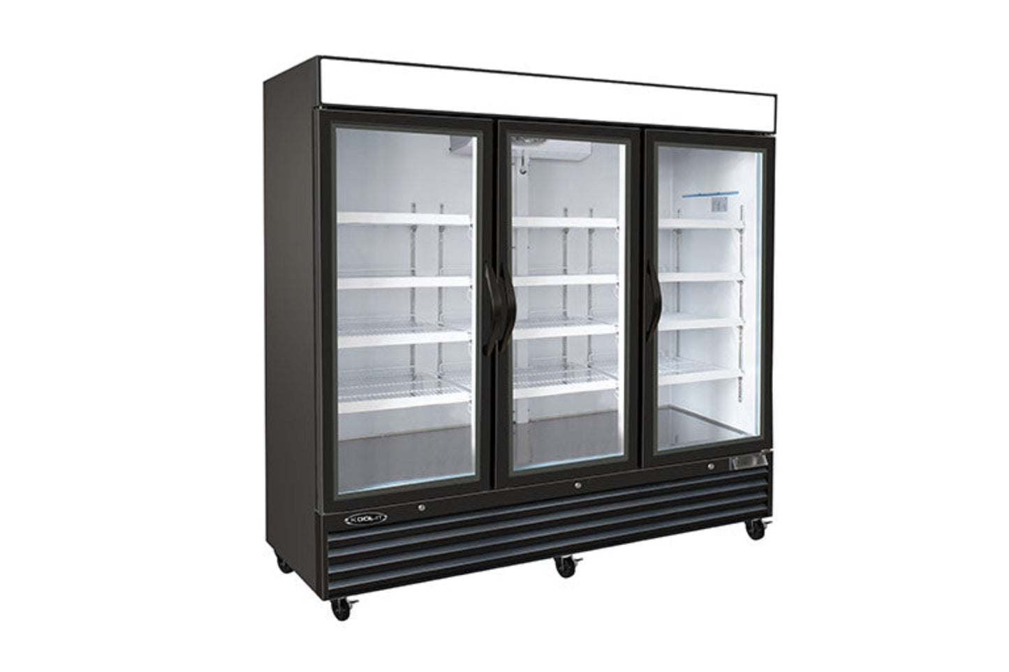 Kool-It  | 81" Wide 3 Swing Door Black Merchandiser Freezer - KGF-72 DV