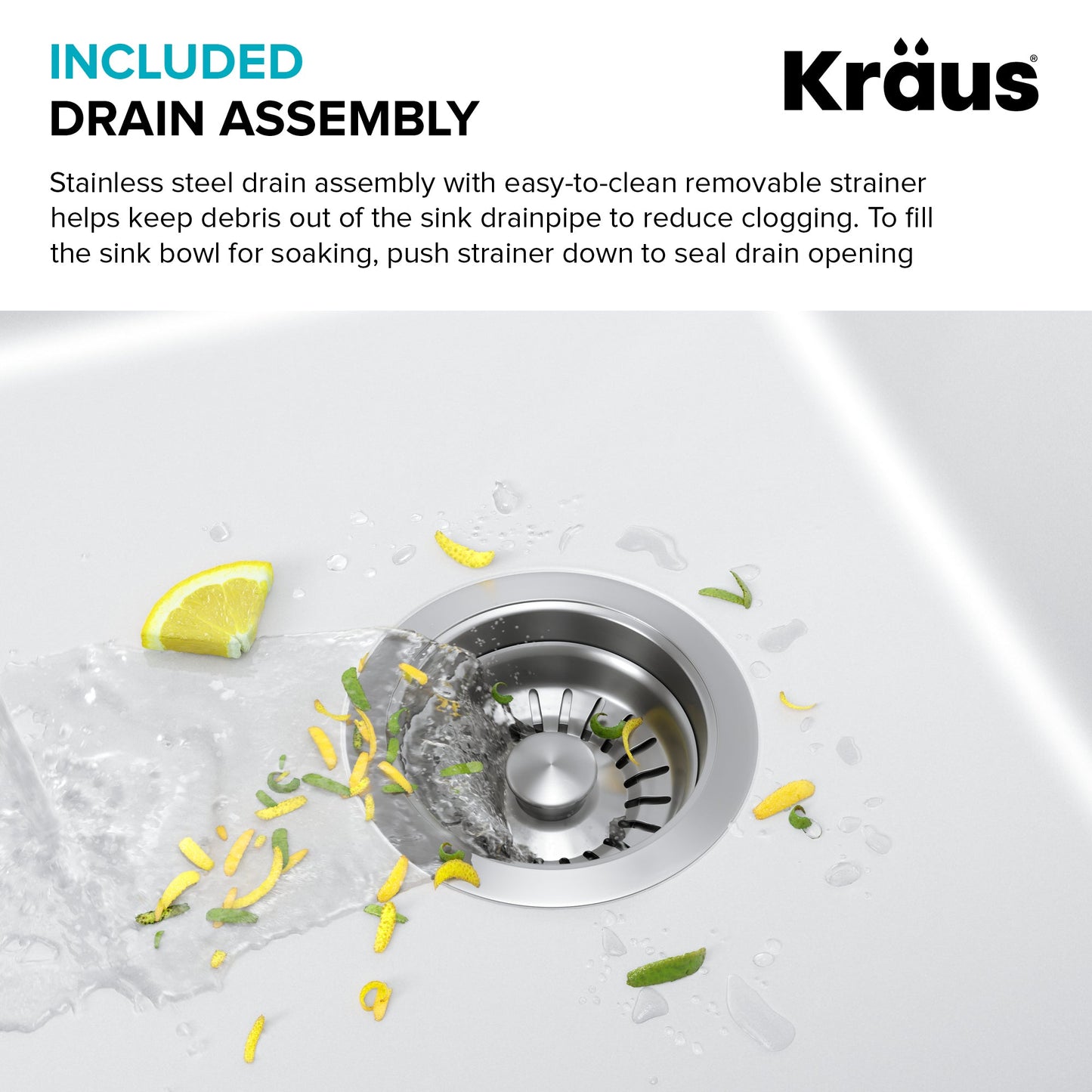 KRAUS Forteza 32” Granite Undermount Single Bowl White Kitchen Sink - KGU-55WHITE