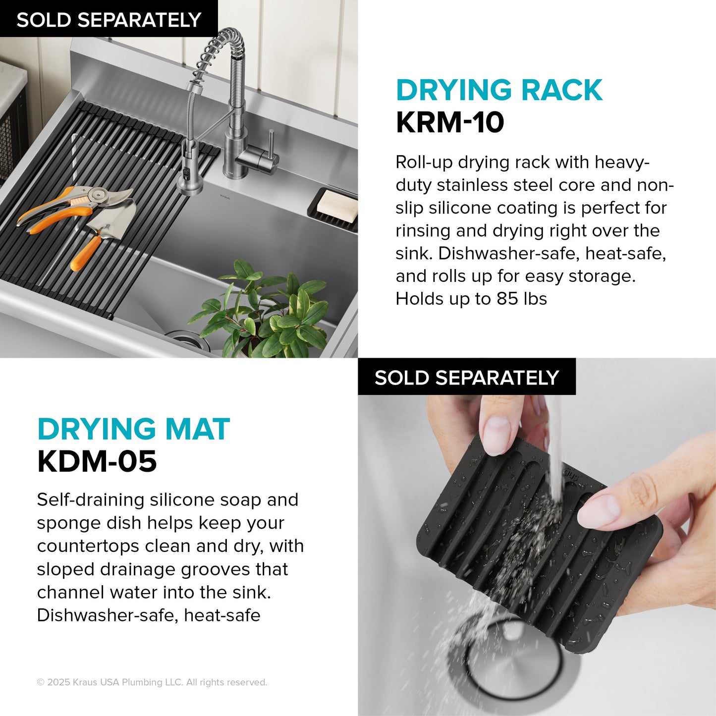 KRAUS Standart Pro 32” 18-Gauge Stainless Steel Single Bowl Commercial Style Laundry Utility Sink