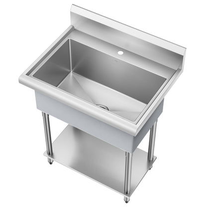 KRAUS Standart Pro 32” 18-Gauge Stainless Steel Single Bowl Commercial Style Laundry Utility Sink
