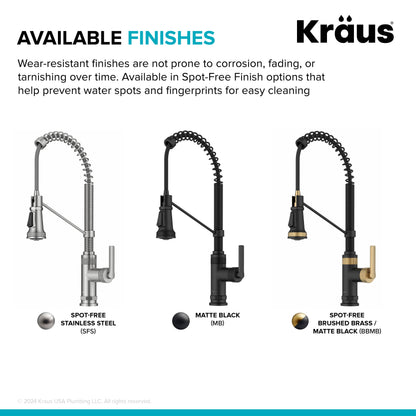 KRAUS Allyn Single Handle Pull Down Kitchen Faucet in Spot-Free Stainless Steel - KPF-4110SFS