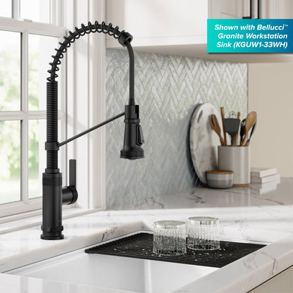 KRAUS Allyn Single Handle Pull Down Kitchen Faucet in Matte Black - KPF-4110MB