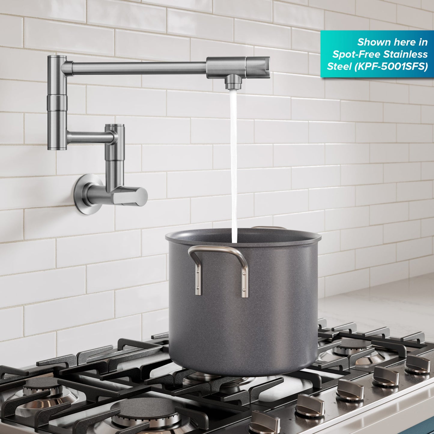 KRAUS Oletto Wall Mount Pot Filler in Matte Black - KPF-5001MB