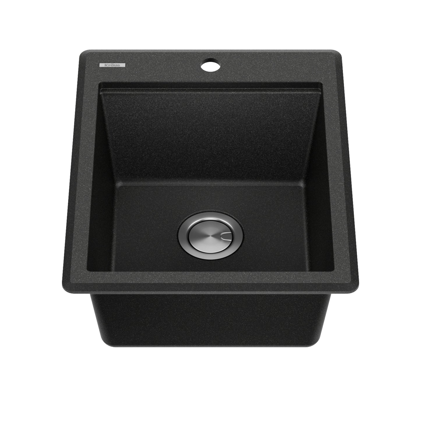 KRAUS 18” Drop-In Granite Composite Workstation Kitchen Bar Sink in Metallic Black - KGTW12-18MBL
