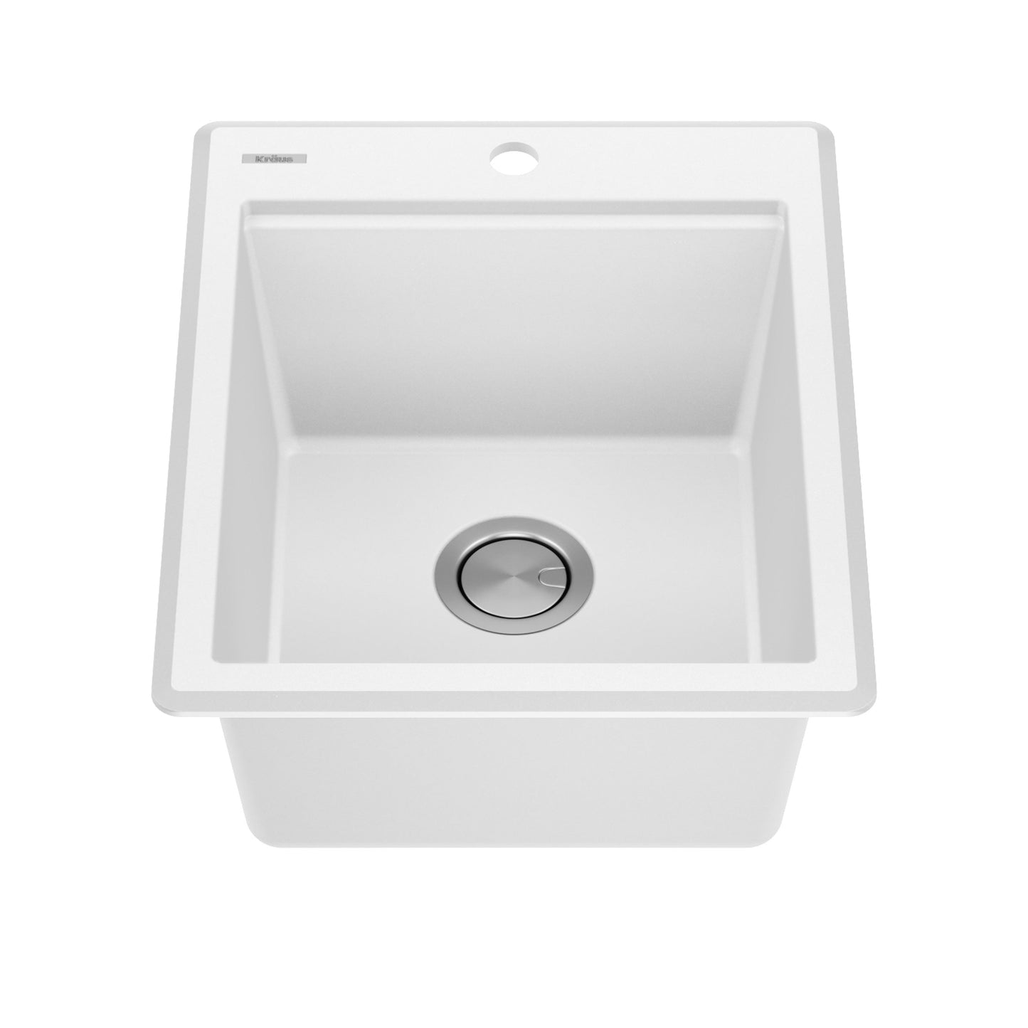 KRAUS 18” Drop-In Granite Composite Workstation Kitchen Bar Sink in White - KGTW12-18WH