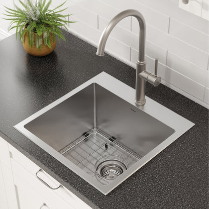 KRAUS 18" x 18" Drop-In 16 Gauge Single Bowl Stainless Steel Bar Sink - KHT301-18