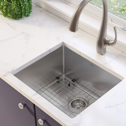KRAUS 21" 16 Gauge Undermount Single Bowl Stainless Steel Kitchen Sink - KHU101-21